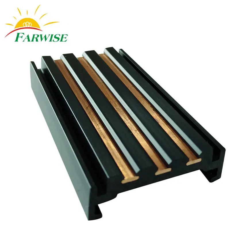 Co-extrusion Plastic Guide Rail Insert Copper Strip for LED Track COB Lighting FW-Y104