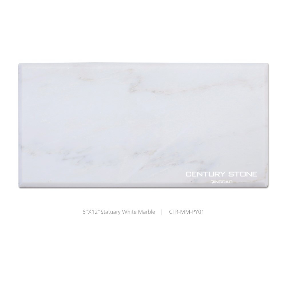 12x24 Oriental Белый Скошенный край мрамор плитка