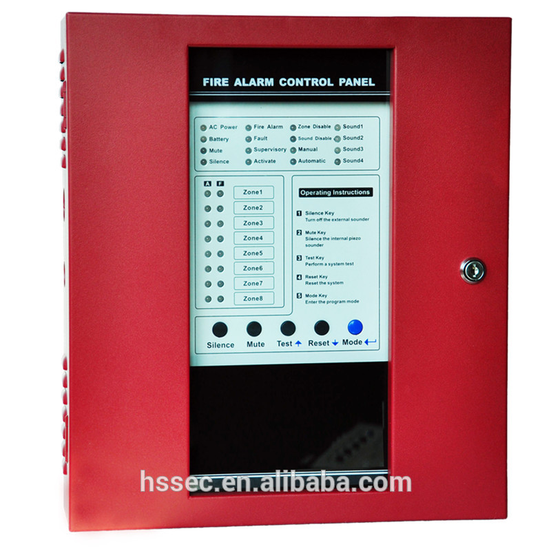 OEM/ODM 8 петля обычные пожарная сигнализация панель управления HS-CK1008 с большой ценой