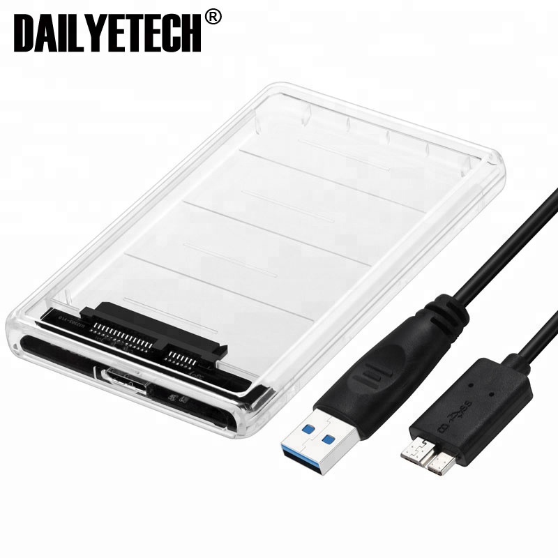 Прозрачный корпус для жесткого диска 2,5 дюйма USB3.0 на Sata 3,0, 5 Гбит/с, поддержка 2 ТБ протокола UASP, корпус для жесткого диска