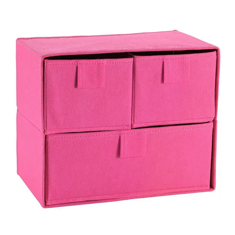 Rose Red Double Drawer Storage Box(3 case)