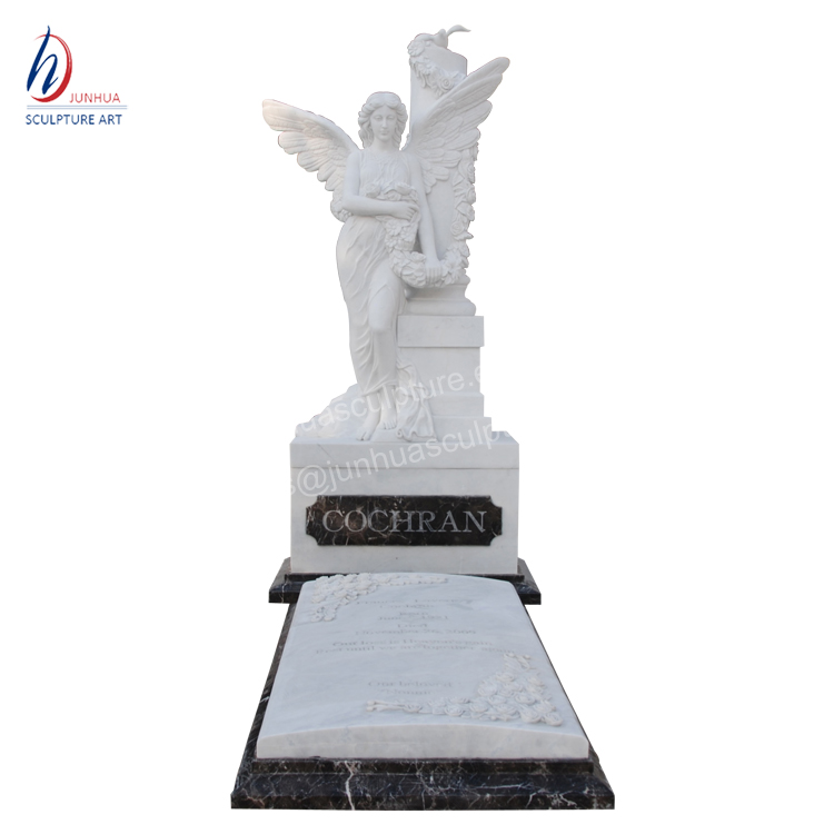 Белый камень Мраморное кладбище ангел статуя памятник