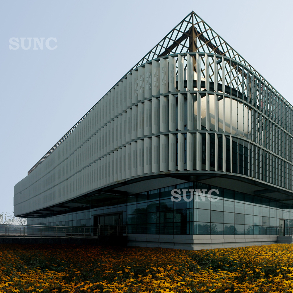 Конструкция фасада алюминиевая Закрытая Лувр Рамка sun louver система
