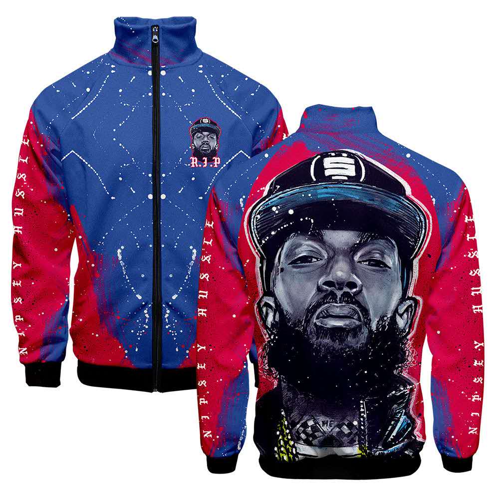 OEM дизайн на заказ, мужской музыкальный веер, памятный пуловер Nipsey Hussle 3D, куртка с воротником-стойкой