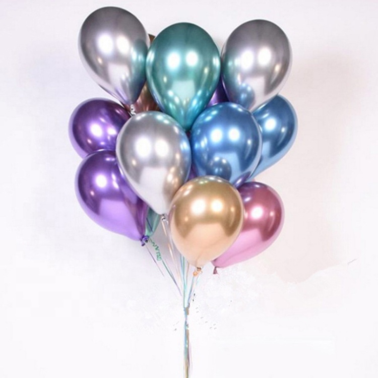 Wholesale Party Decorations Chrome Helium 12" 2.8g Sliver Gold 12inch Thick Metallic Natural Latex balloon /baloon/ ballon