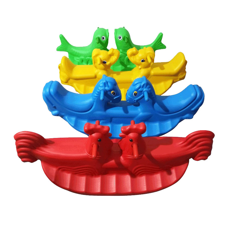 Kids ride on Plastic Play Seesaw for kids double color deer rocking horse animal toy