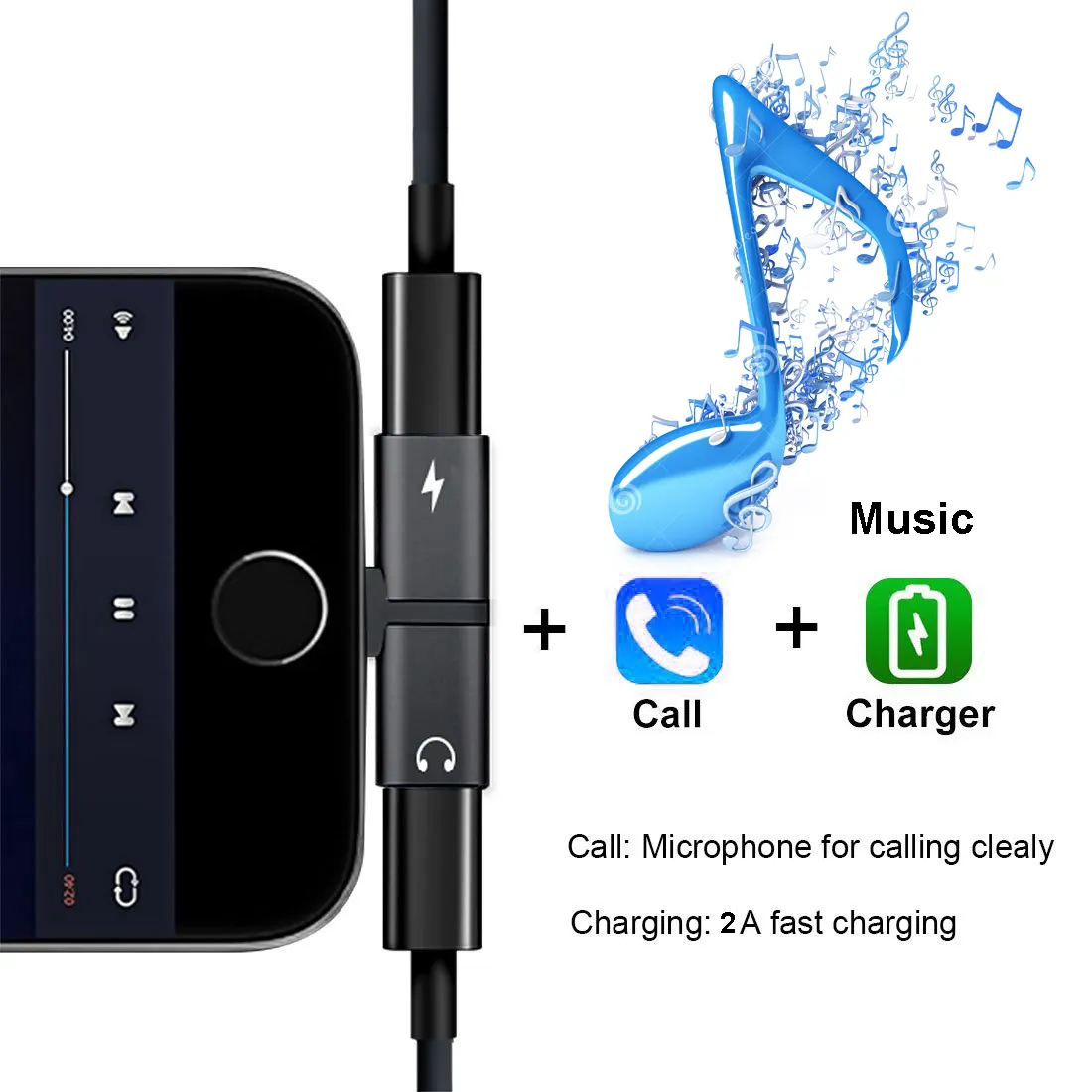 С двумя разъемами usb беспроводной аудио-адаптер для iPhone 7/7plus/8/8plus/X
