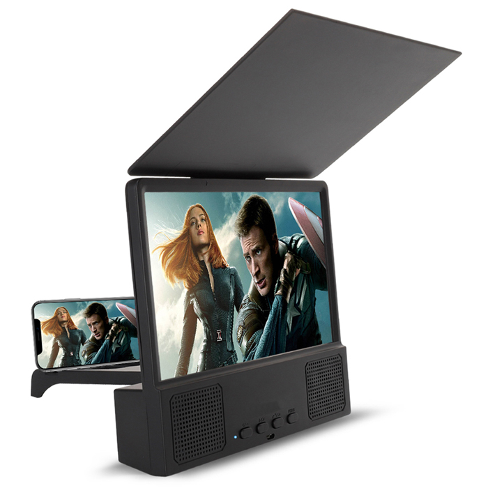 12 дюймов HD увеличитель экрана телефона 3d Увеличенный экран (свободные руки) с колонкой для мобильного ТВ увеличительное стекло для мобильного телефона