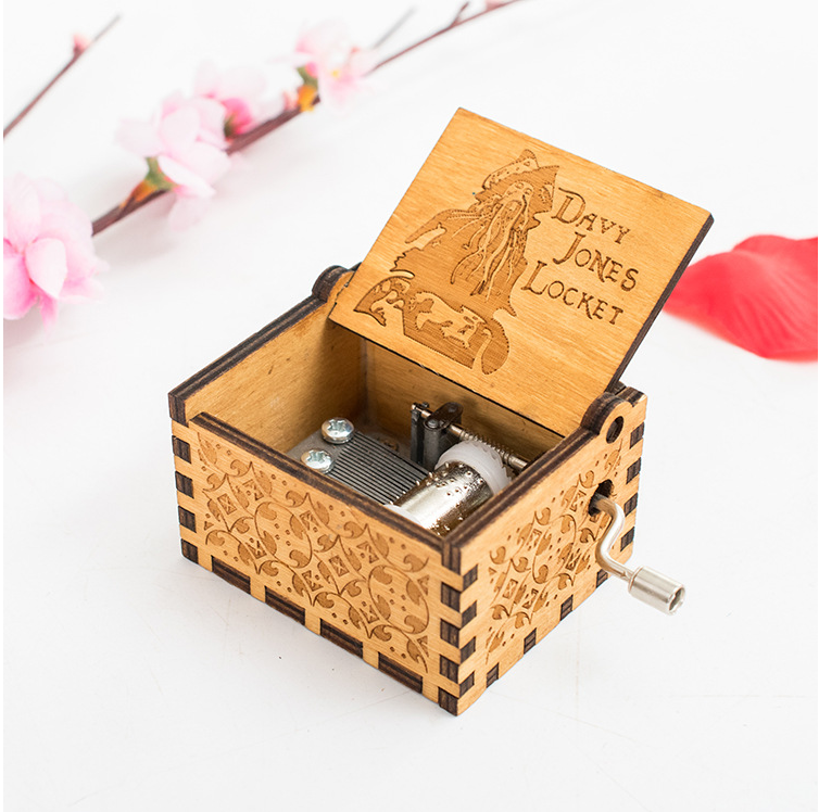 Hot Sale Various Wooden Music Box DIY Mini Hand Cranked Wood Music Box For Kids Gift