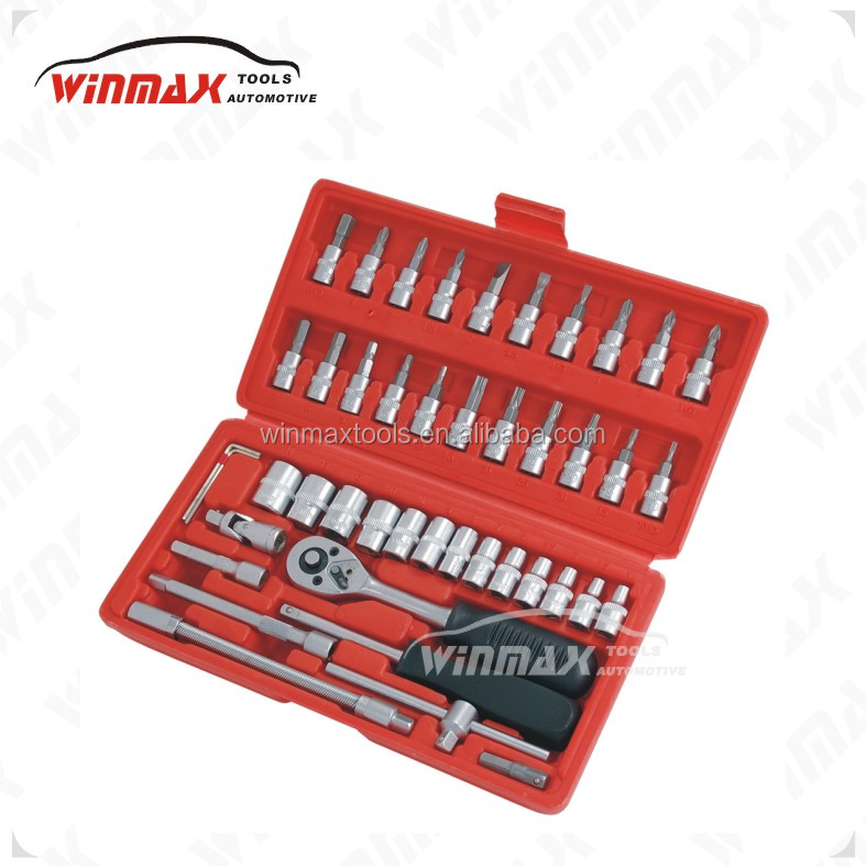 WINMAX 46 шт. 1/4 дюйма Высокое качество набор гнездовых насадок с храповым механизмом wt11932
