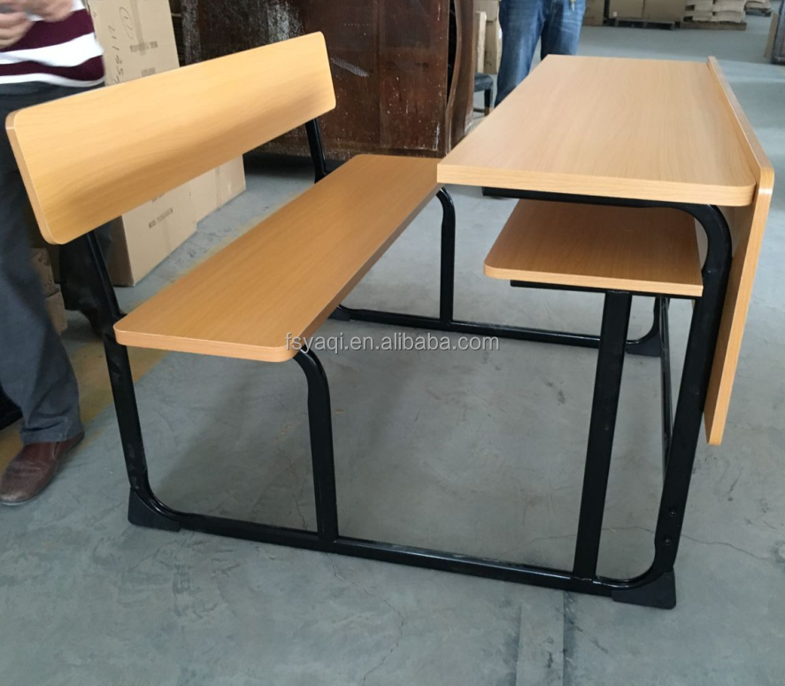 Manufacture customized model good quality double school desk and chair