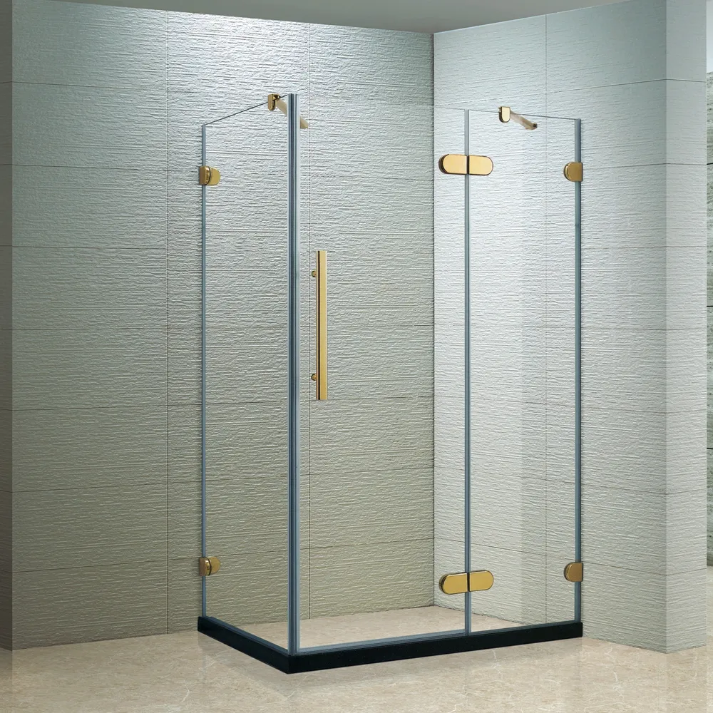Hot! Rectangle Golden Hinge Glass Shower Enclosures(KK3302)