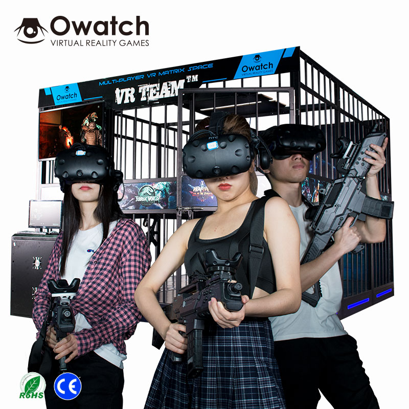 4 игрока соревновали с монстрами Htc Vive Виртуальная реальность VR Htc Space VR Shoot