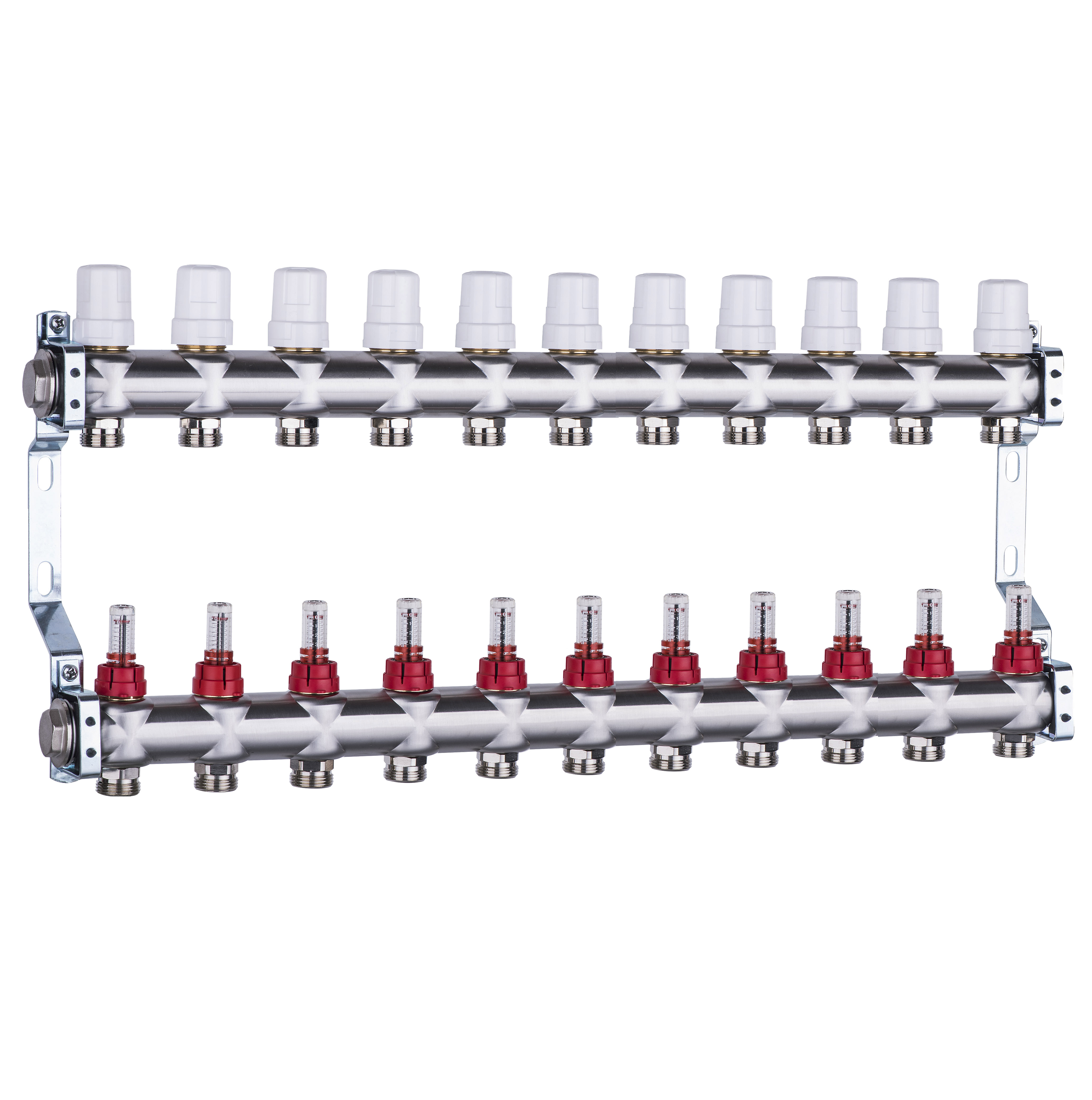 Premium quality 304 stainless steel flow meter floor heating manifold