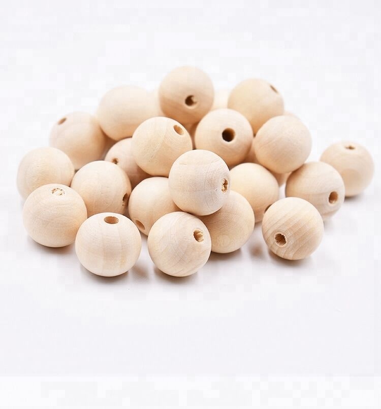 Natural Round Wooden Beads - Unique Unfinished Wooden Beads for Crafting