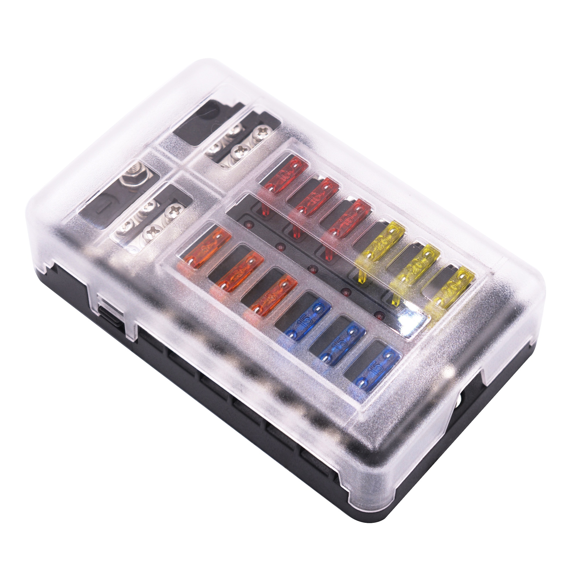 New product waterproof 12 Way Circuit with LED Indicator Cover for Car Marine Car Fuse Blocks Holder 32V DC Fuse Box