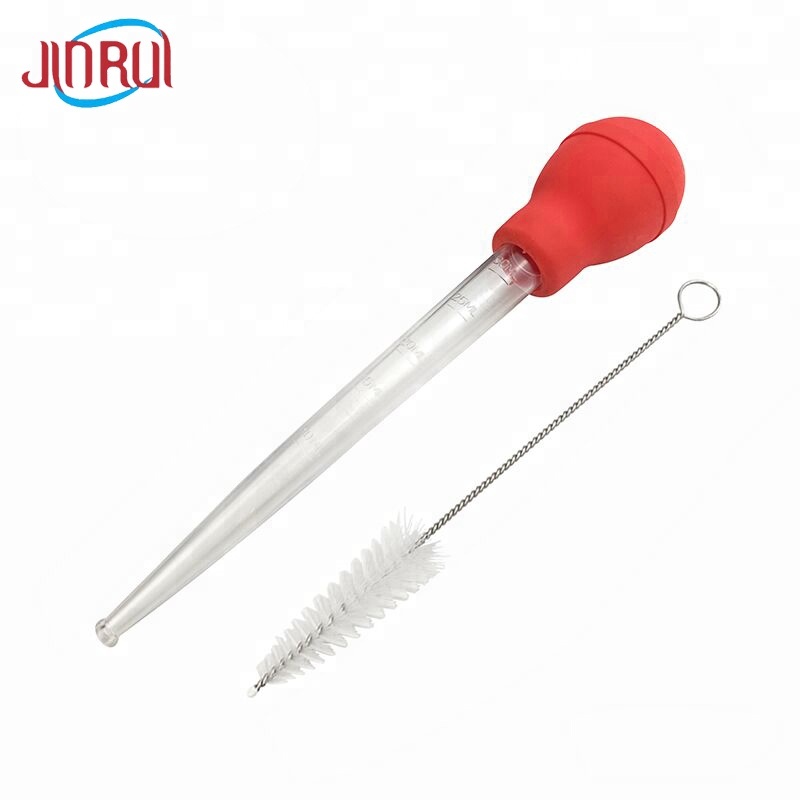 2 In 1 Kitchen BBQ Accessories TPR & PS Turkey Baster With Cleaning Brush