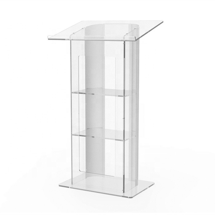 Изогнутые стороны Pulpit Lectern конференции прозрачный акриловый плексиглас Подиум