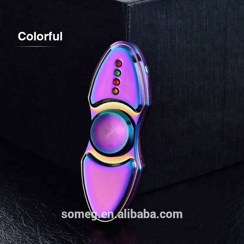 10 шт./лот EDC ручной Спиннер Зажигалка USB Непоседа светодиодный мигающий свет сплав Tri-spinner зажигалка подарок для взрослых