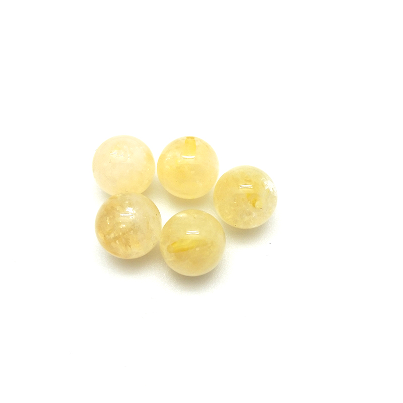 Standard 10mm customized Citrine natural gemstone massage roll ball stone for glass essential oil bottle