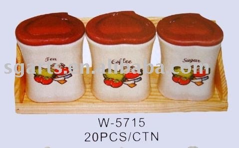Ceramic Sugar Pot dolomite painting Kitchenware Cookie Jar seasoning box