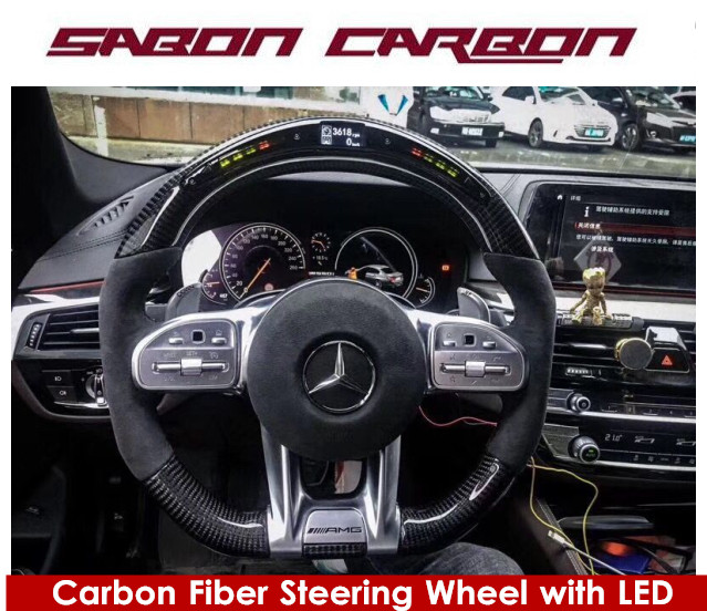 Светодиодный руль из углеродного волокна для Mercedes BMW AUDI GTR LAMBORGHINI Mclaren Infiniti