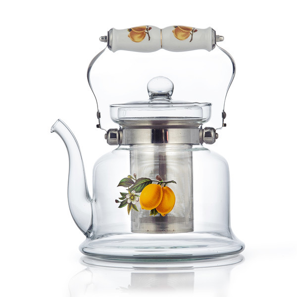 Новинка 2021, прозрачный стеклянный чайник pyrex с керамической ручкой, кухонные аксессуары из боросиликатного стекла