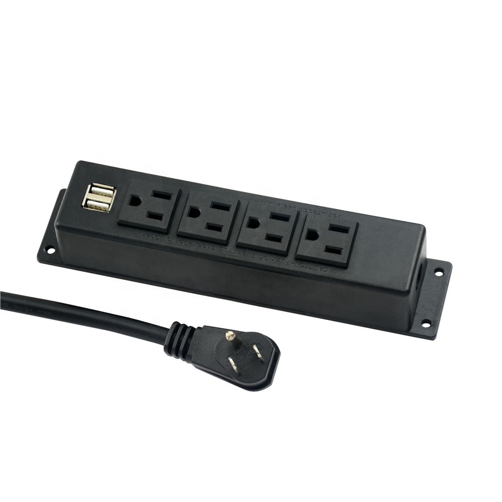 Цветная электрическая противопожарная розетка на 4 розетки с 2 USB-портами