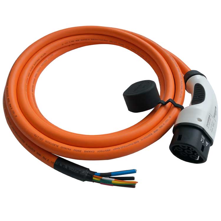 Dostar DUOSIDA iec 62196 ev розетка с спиральным кабелем/Тип 2 32a разъем с открытым концом