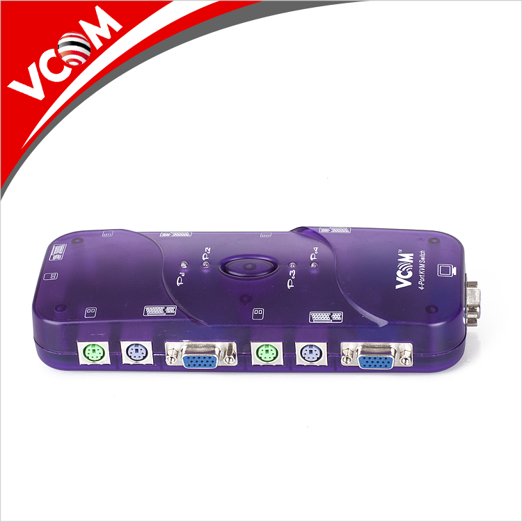 VCOM Новый дизайн 1-4 порта автоматический переключатель KVM