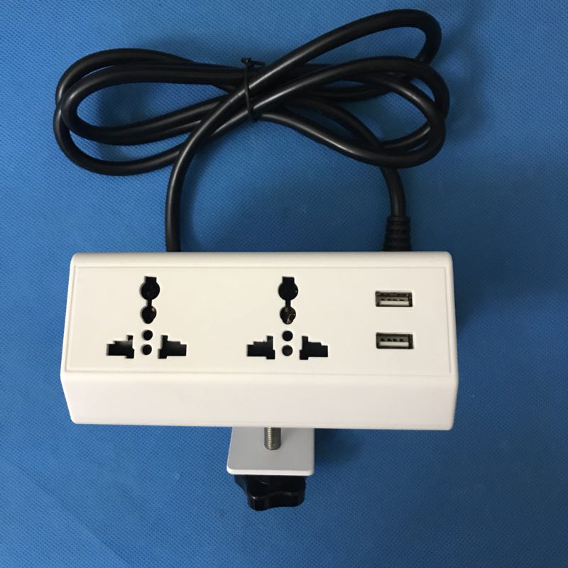 2 Универсальный мощность разъем + 2 Зарядка через USB офис стол edge установлен мощность гнездо/белый и черный удалить зажим на стол разъем