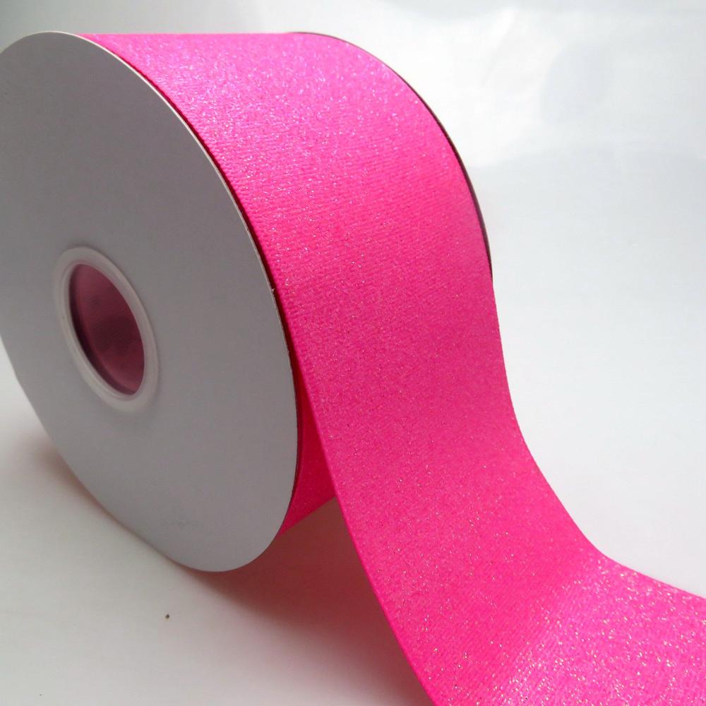 Новый 3 дюймов (75 мм) мягкие и сверкающими Твердые hot pink блестящая корсажная лента