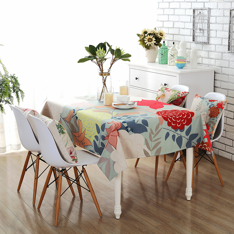 customized restaurant classic clear printed cotton linen wholesale tablecloths