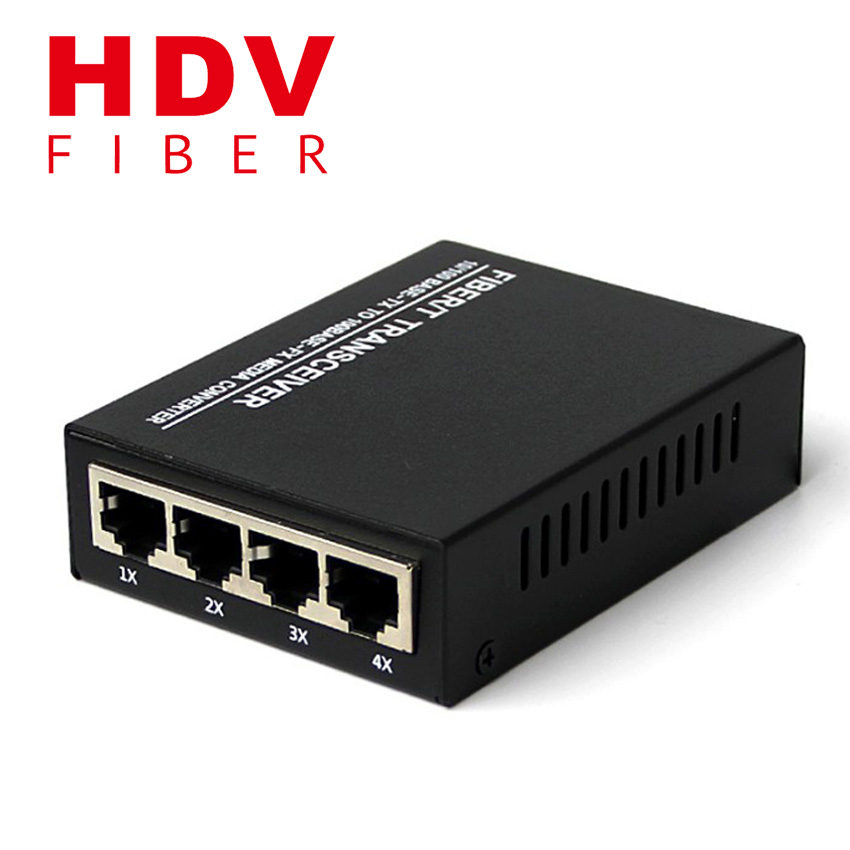 10/100 м 20 км Двойной волокно 4rj45 Ethernet оптический media converter