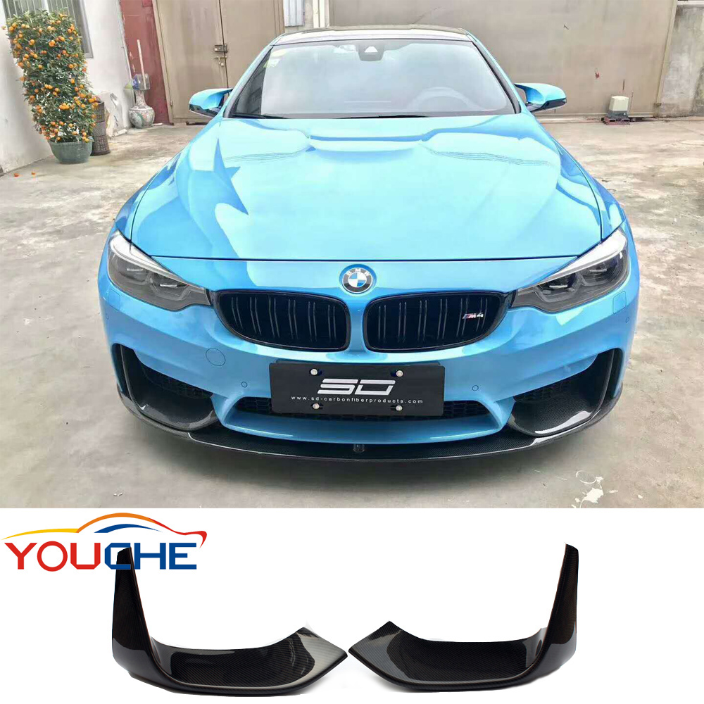Передний сплиттер M3 M4 2/шт., сплиттеры для губ из углеродного волокна для BMW M3 F80 M4 F82 2015 +