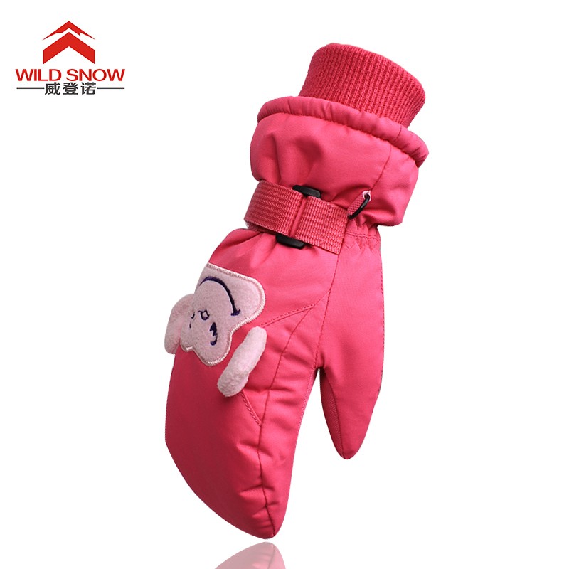 Top quality monkey 100% polyester outdoor sports winter waterproof kids children snowboard ski gloves