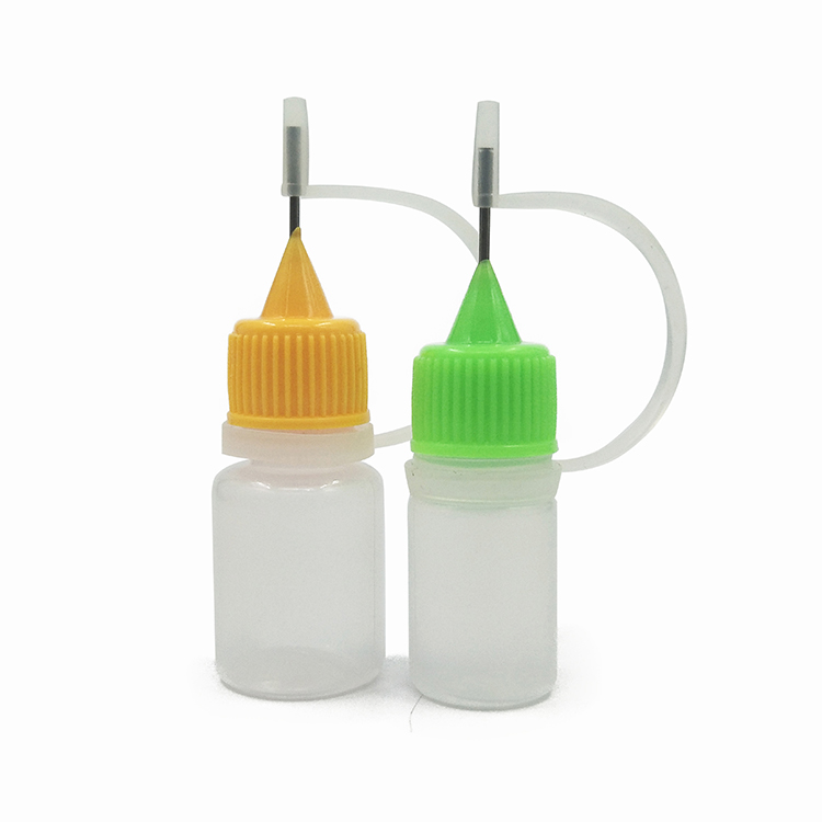 3ml Custom Empty diy Craft tatto Painting Plastic Dropper Needle Tip Applicator Squeeze Glue Bottle With Twist Caps