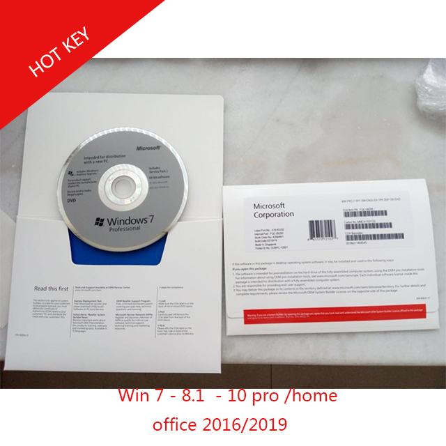 Высокое качество Windows 7 Профессиональный цифровой OEM ключ Win Pro 7 64-бит программное обеспечение отправка по электронной почте