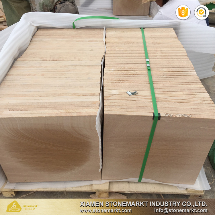 Stonemarkt Китай природного желтого песчаника для наружных стен