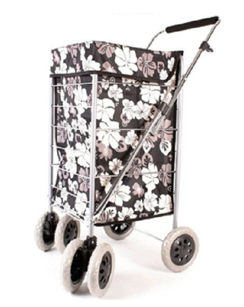 Good sell UK style 6 wheels shopping cart trolley with fabric