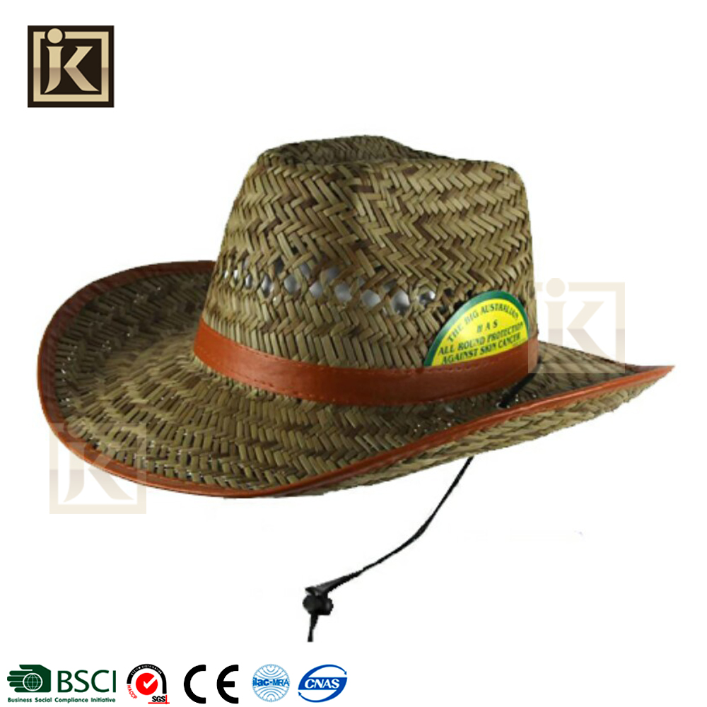 JAKIJAYI custom natural grass hand made men straw us cowboy hat