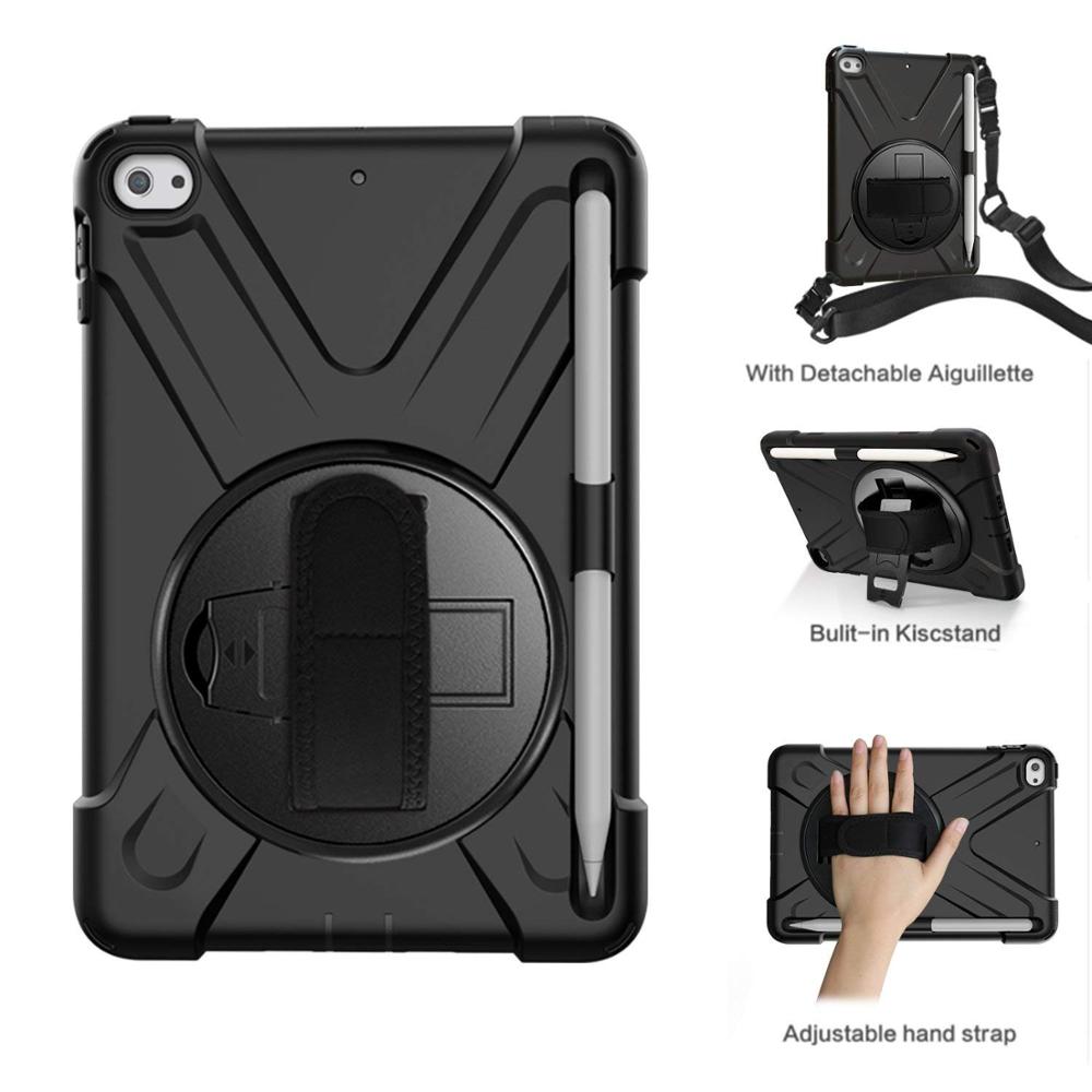 Защитный чехол для iPad Mini 5 и 4 противоударный Heavy Duty Прочный чехол рукоятка и плечевой ремень 360 Поворотный подставки 7,9 in