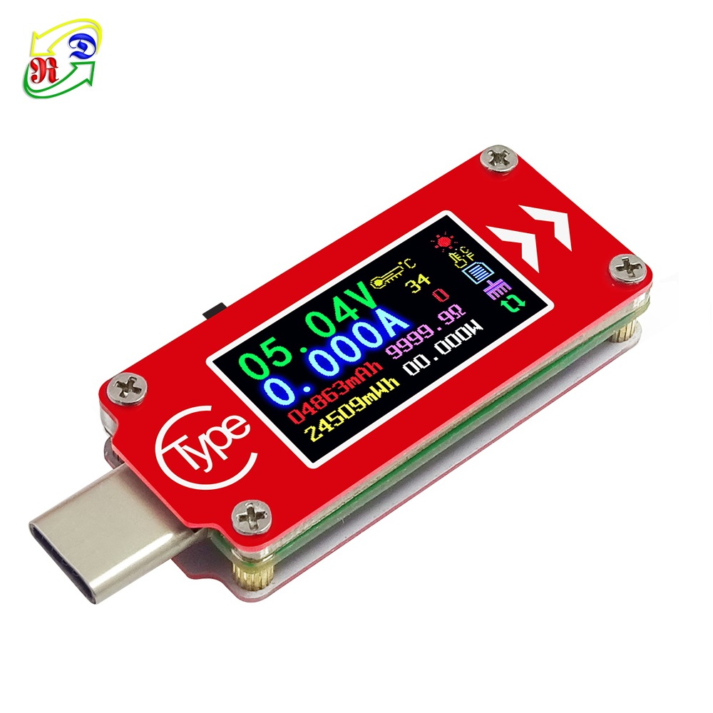 Цифровой USB-тестер RD Type-C TC64, вольтметр, амперметр, зарядное устройство PD, цветной ЖК-дисплей, измеритель внешнего аккумулятора