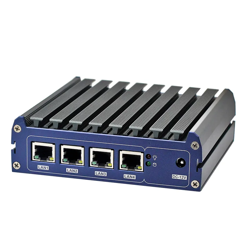 4 gigabit lan fanless baytrail J1900 industrial firewall router mini pc pfsense function support 3G/4G/WIFI