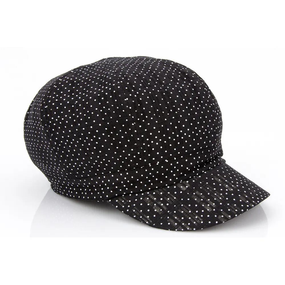 Women Dots Cotton Newsboy Cap Cabbie Baker Boy Fashion Hat