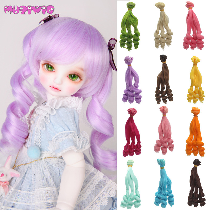 15cm Multicolor Chose Synthetic doll wig Curly hair wefts Extensions for BJD/Bly the/American Doll DIY Accessories
