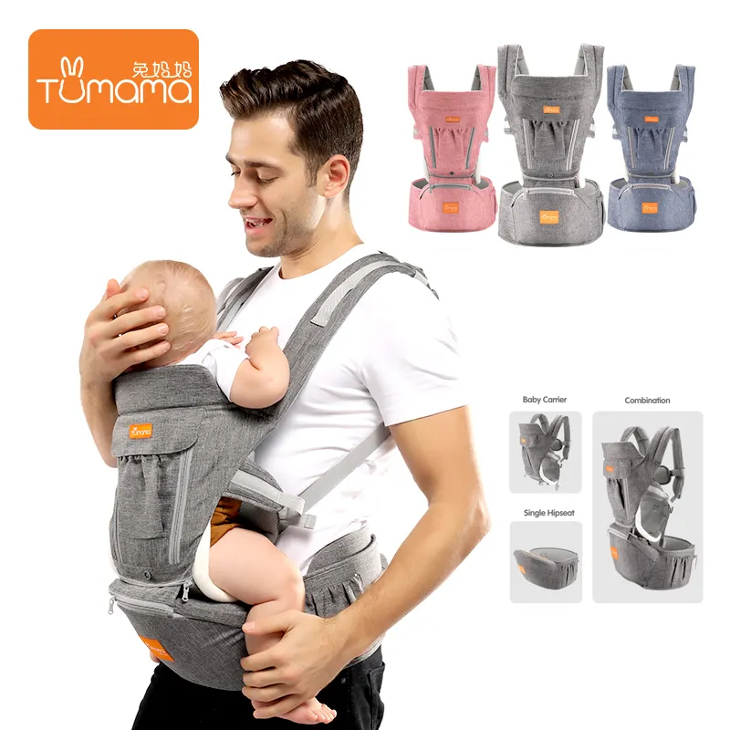 Tumama Breathable baby carrier toy infant backpack baby carrier with hip seat 3 in 1 sling wrap carrier