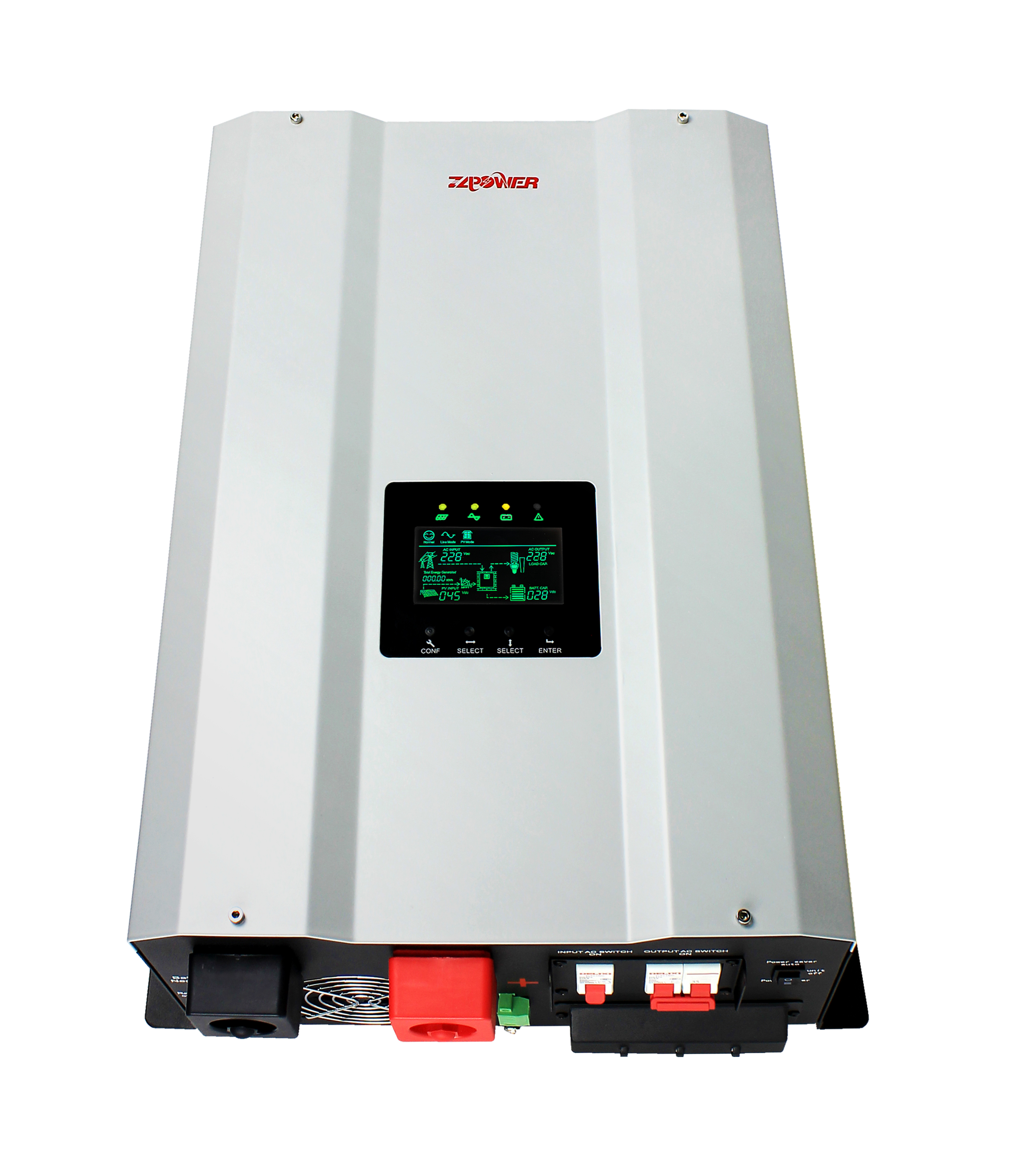 Однофазный сплит-инвертор 15kva 12kw, встроенный 60A 120A Mppt Гибридный солнечный инвертор