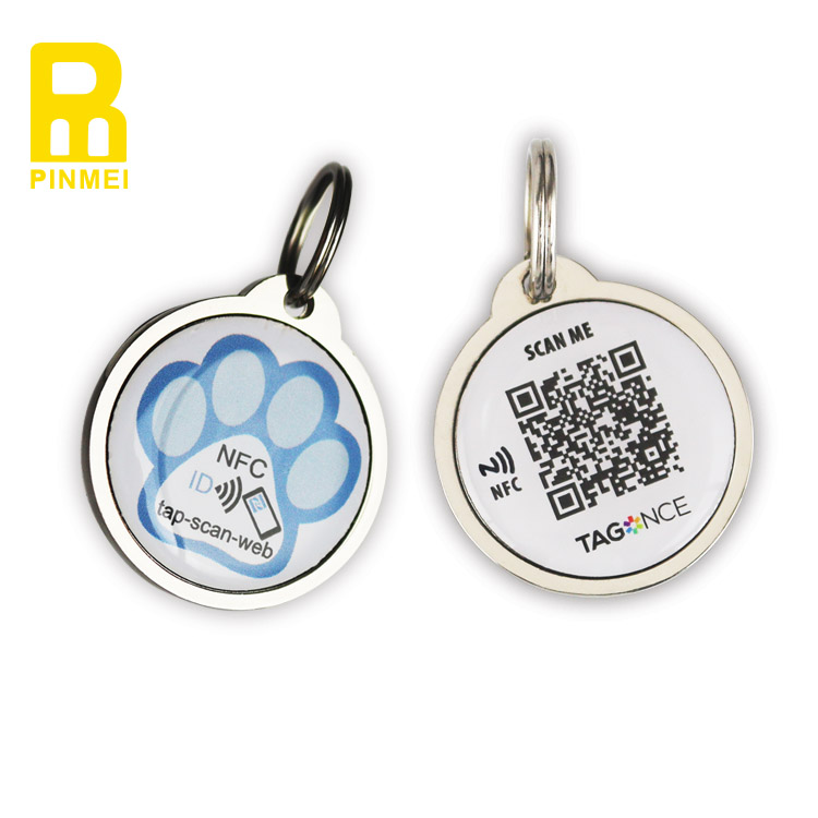 Высокое качество металлическая рамка rfid qr-код NFC rfid ID pet тег