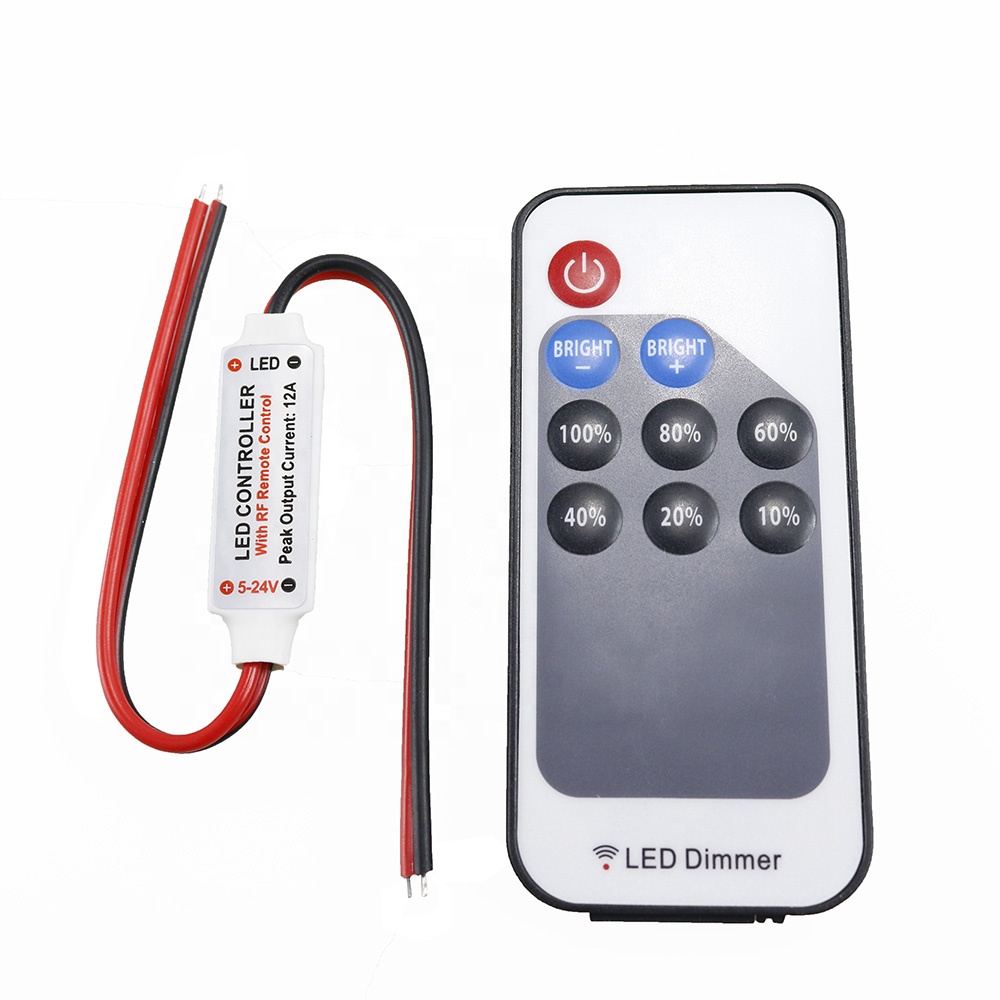 DC 5V 12V 24V 12A LED диммер с 9 клавишами RF дистанционного управления